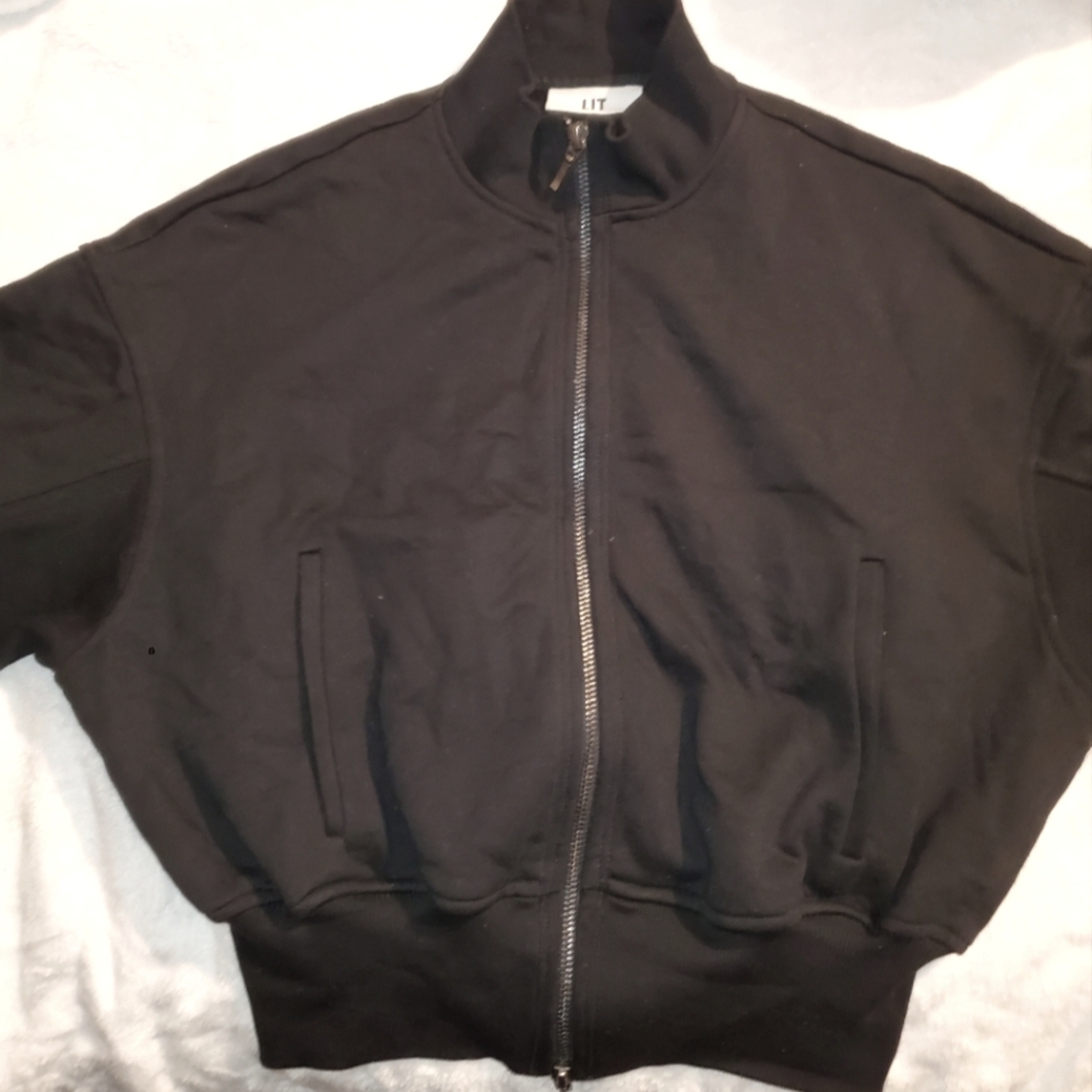 LIT Black Zip-Up Jacket